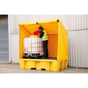Double IBC Bund / 8 Drum Spill Pallet with Frame & Cover-3647