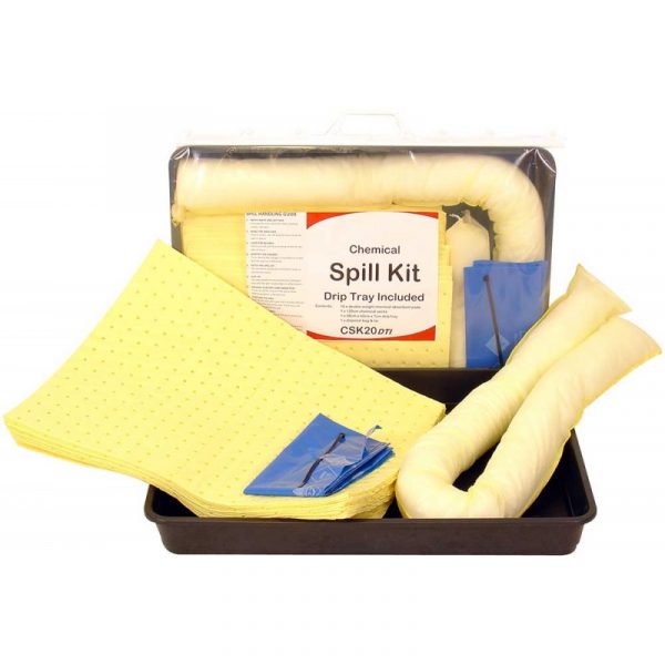 Spill Kit in Clip-Close Plastic Bag + Drip Tray - 20L Chemical-0