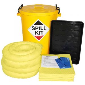 Spill Kit in Plastic Bin + Drip Tray - 90L Chemical-0