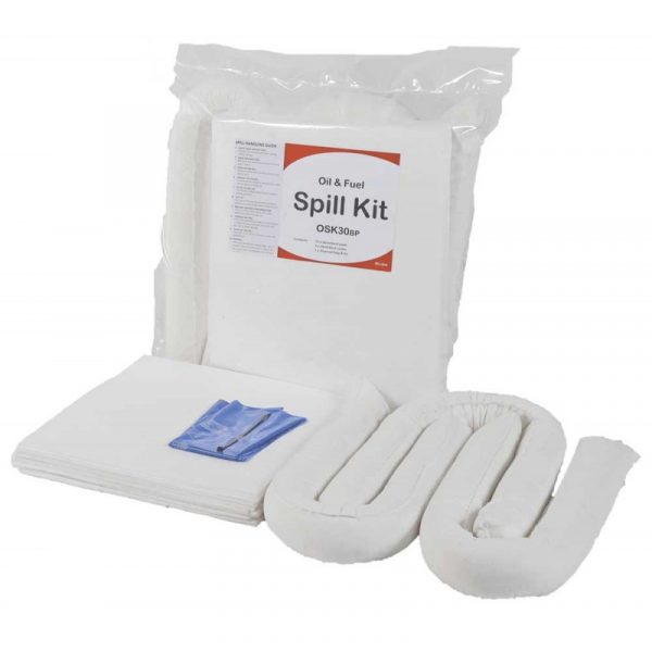 Oil & Fuel Spill Kit in Sealed Plastic Bag - 30L-0