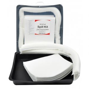 Oil & Fuel Spill Kit in Clip-Close Plastic Bag + Flexible Tray - 40L-0