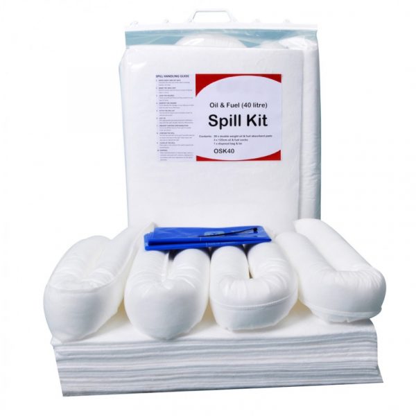 Spill Kit in Clip-Top Plastic Bag - 40L - Oil & Fuel -0