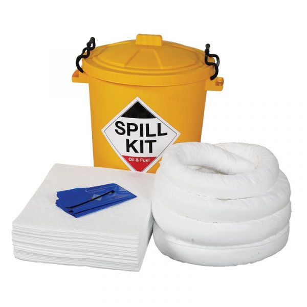 Spill Kit in Plastic Bin - 65L Oil & Fuel -0