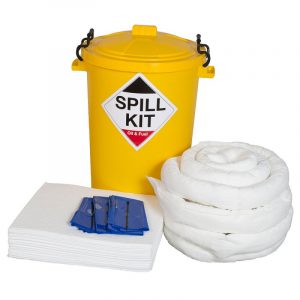 Spill Kit in Plastic Bin - 80L Oil & Fuel -0