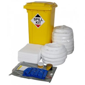 Spill Kit in Wheeled Bin - 250L Oil & Fuel -0