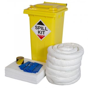 Spill Kit in Wheeled Bin - 125L Oil & Fuel -0