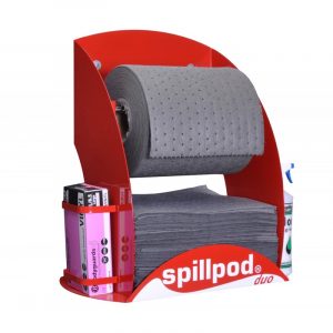 Duo Spill Pod Dispenser Station for General Spillages + 3 FREE Absorbent Refills-0