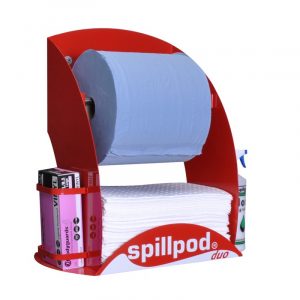 Duo Spill Pod Dispenser Station for Oil & Fuel Spills + 3 FREE Absorbent Refills-0