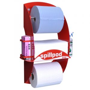 Trio Spill Pod Dispenser Station for Oil & Fuel Spills + 3 FREE Absorbent Refills-0