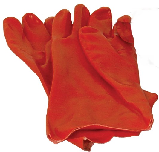 Heavy Duty Red PVC Gloves - 5 Pack-0
